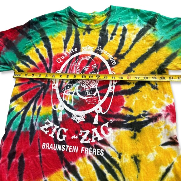Tie Dye T-Shirt Vintage Zig Zag Rolling Papers Weed Stoner Tobacco Rasta LG - Picture 7 of 7